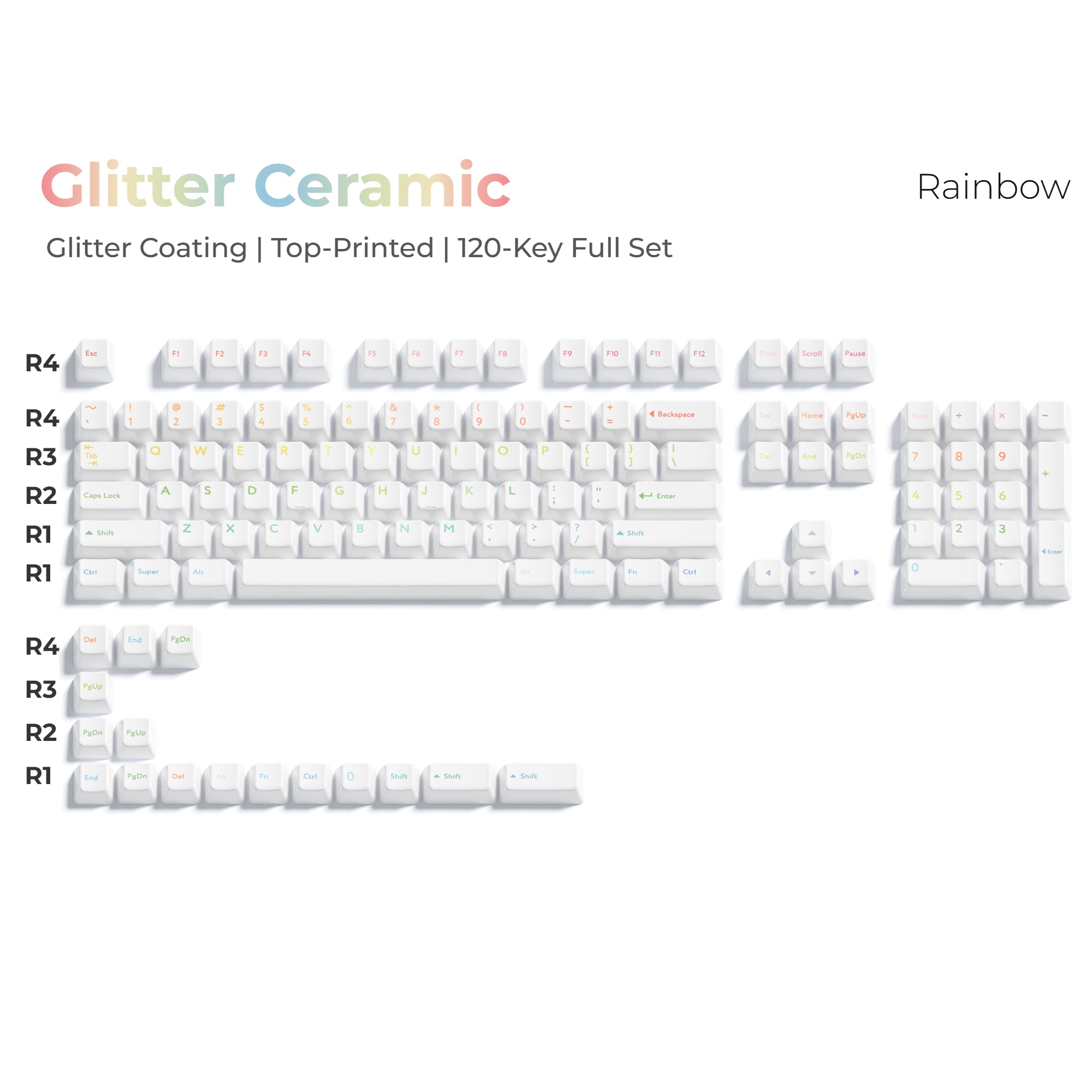 XVX Glitter Ceramic Cherry Profile 120-Key Full Keycap Set XVX Keyboard