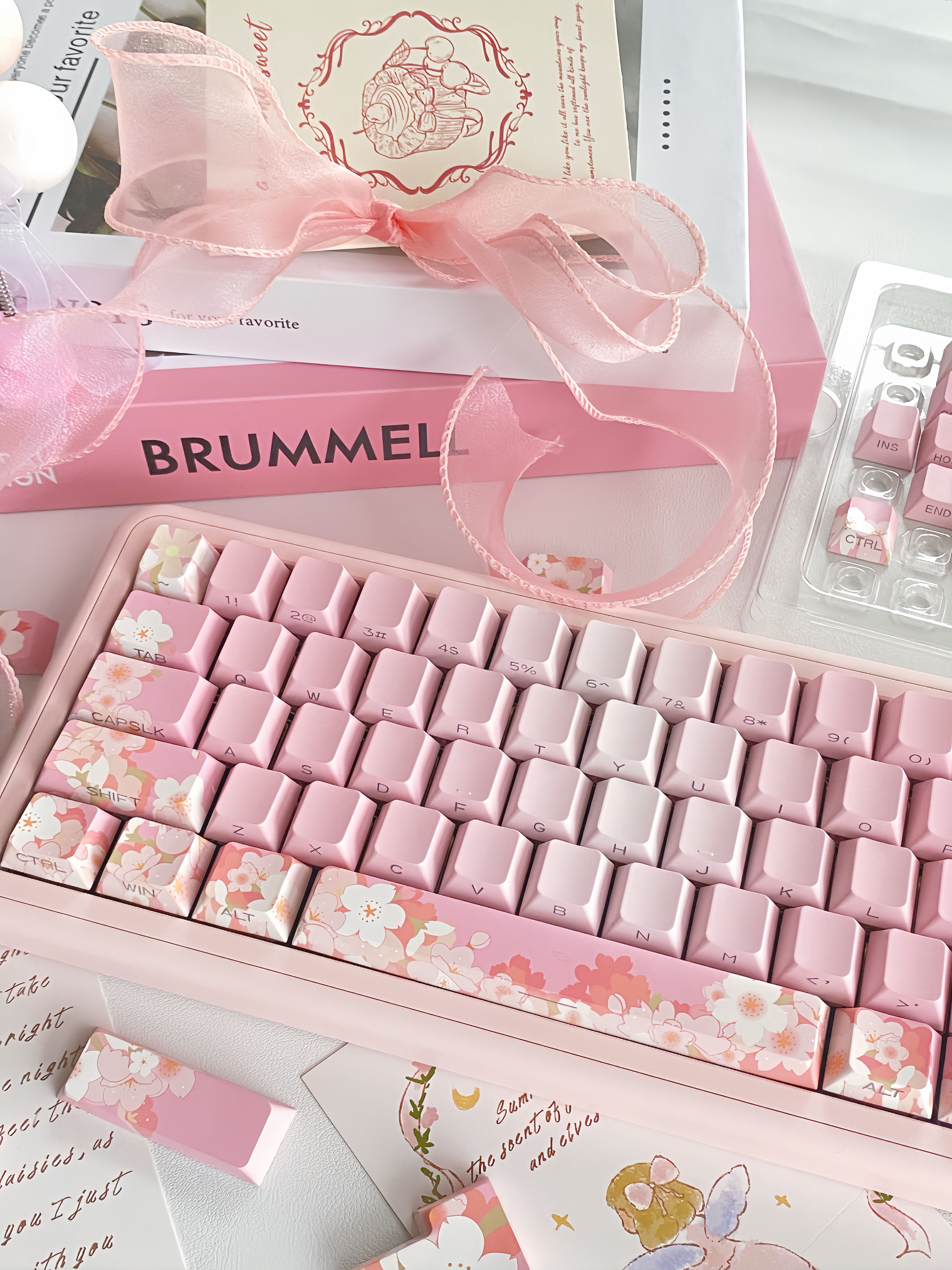 XVX Sakura Cherry Profile Side-Print Dye-Sublimation 131-Key PBT Keycap Set XVX channal