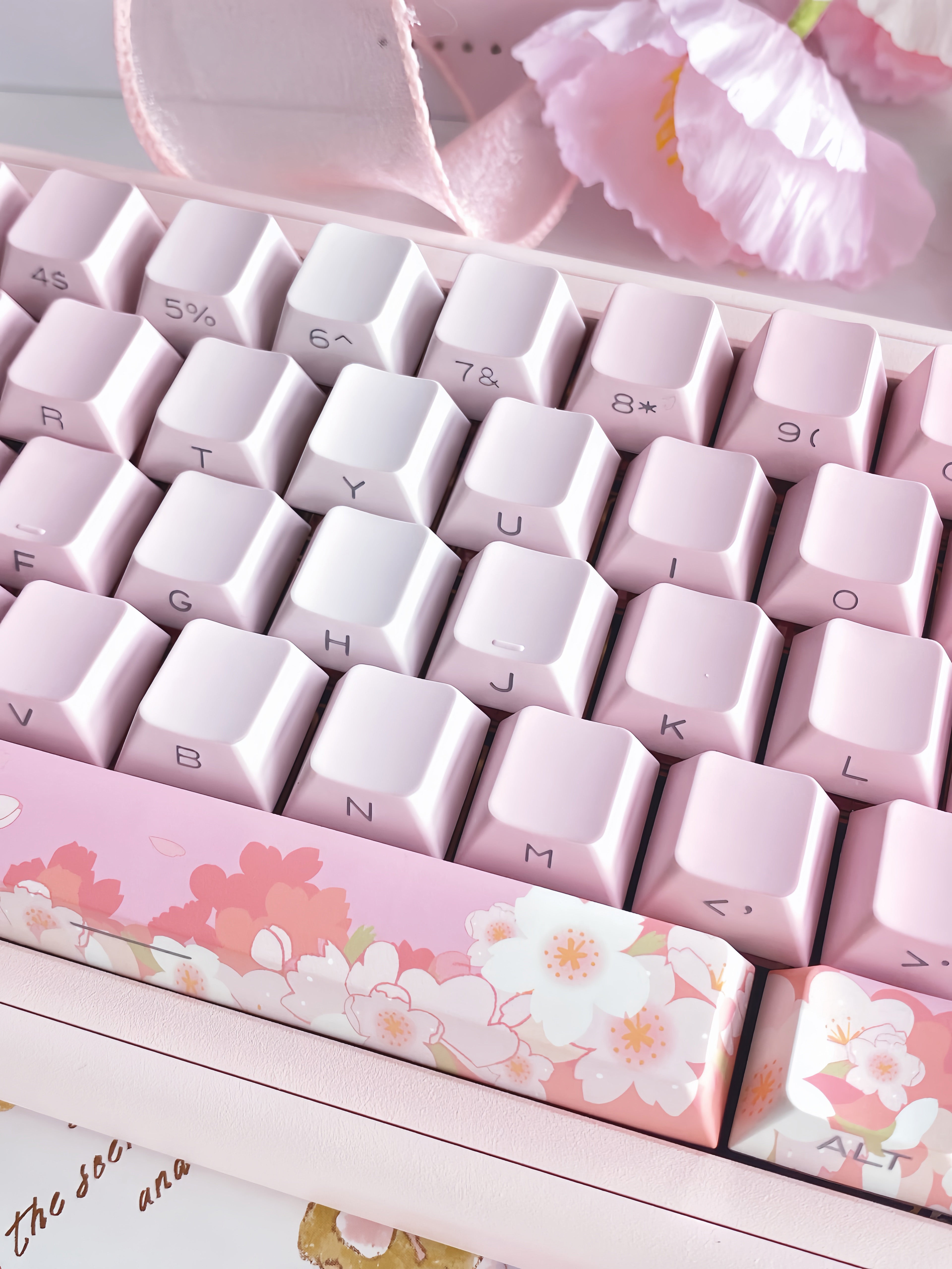 XVX Sakura Cherry Profile Side-Print Dye-Sublimation 131-Key PBT Keycap Set XVX channal