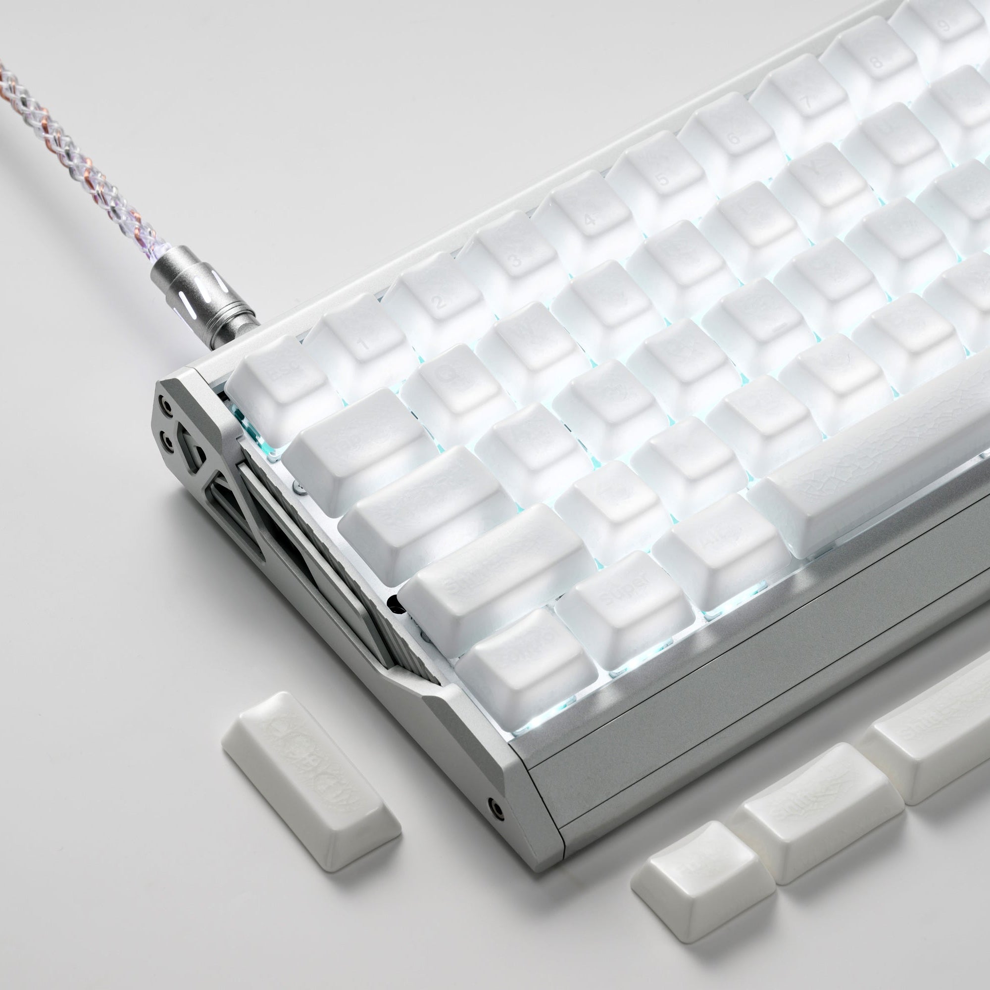 XVX Crazed Ceramic Keycap Cherry Profile White Full Set Product Photo
