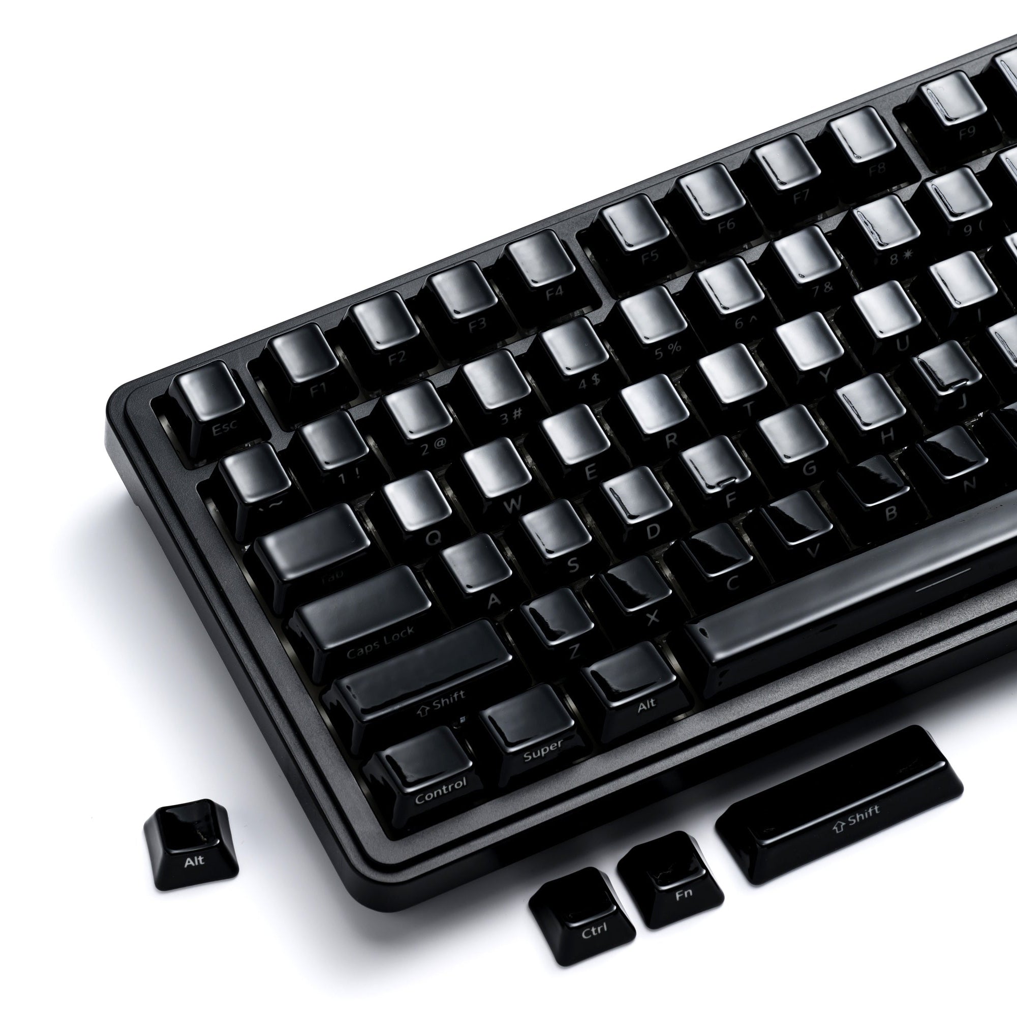 XVX Glaze Ceramic Shine-Through Keycap Cherry Profile Noir Full Set Product Photo 