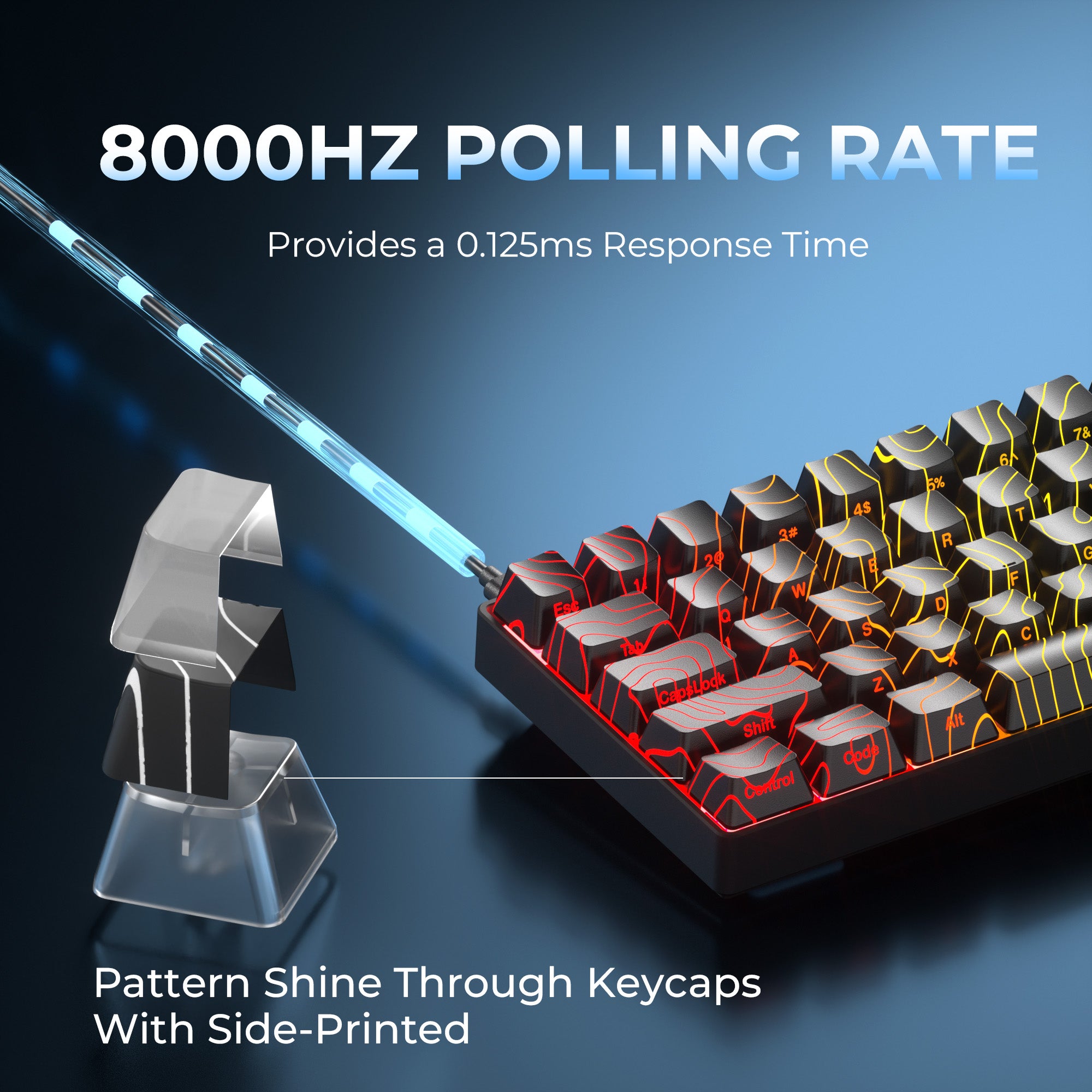 Custom Keycaps Orca XVX HE68 68% Rapid Trigger Hall Effect Wired Magnetic Gaming Keyboard