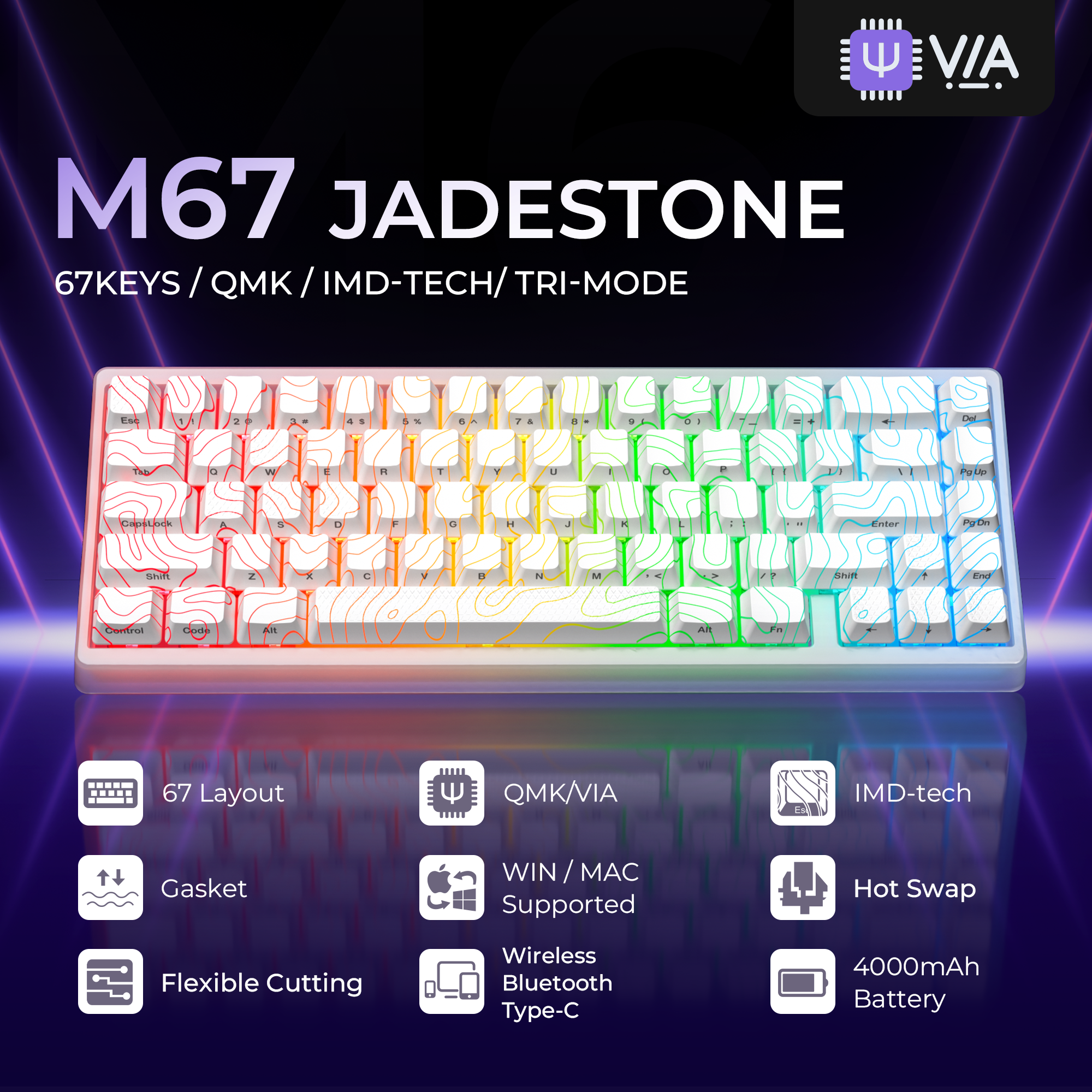 M67 JadeStone 65% RGB Mechanical Gaming Keyboard