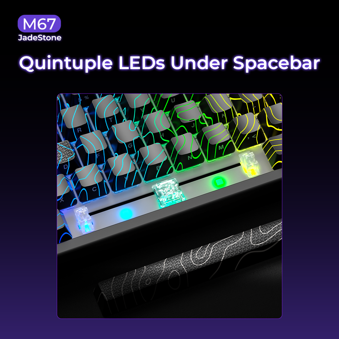 M67 JadeStone Tri-Mode 65% RGB Mechanical Gaming Keyboard
