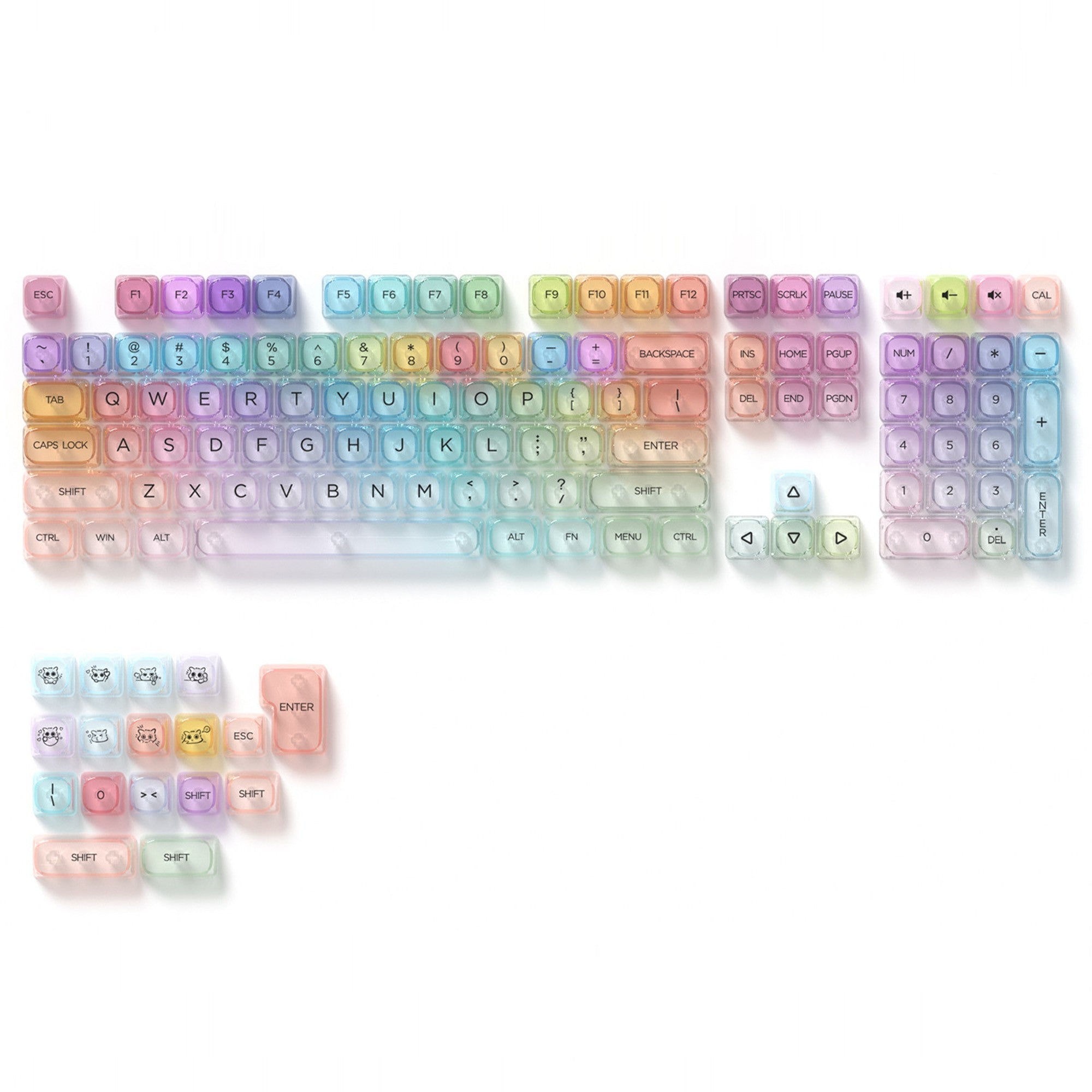 XVX Macaron Balloon Pastel Gradient 125-Key MOA Profile Full Keycap Set with Dye-Sublimated Design