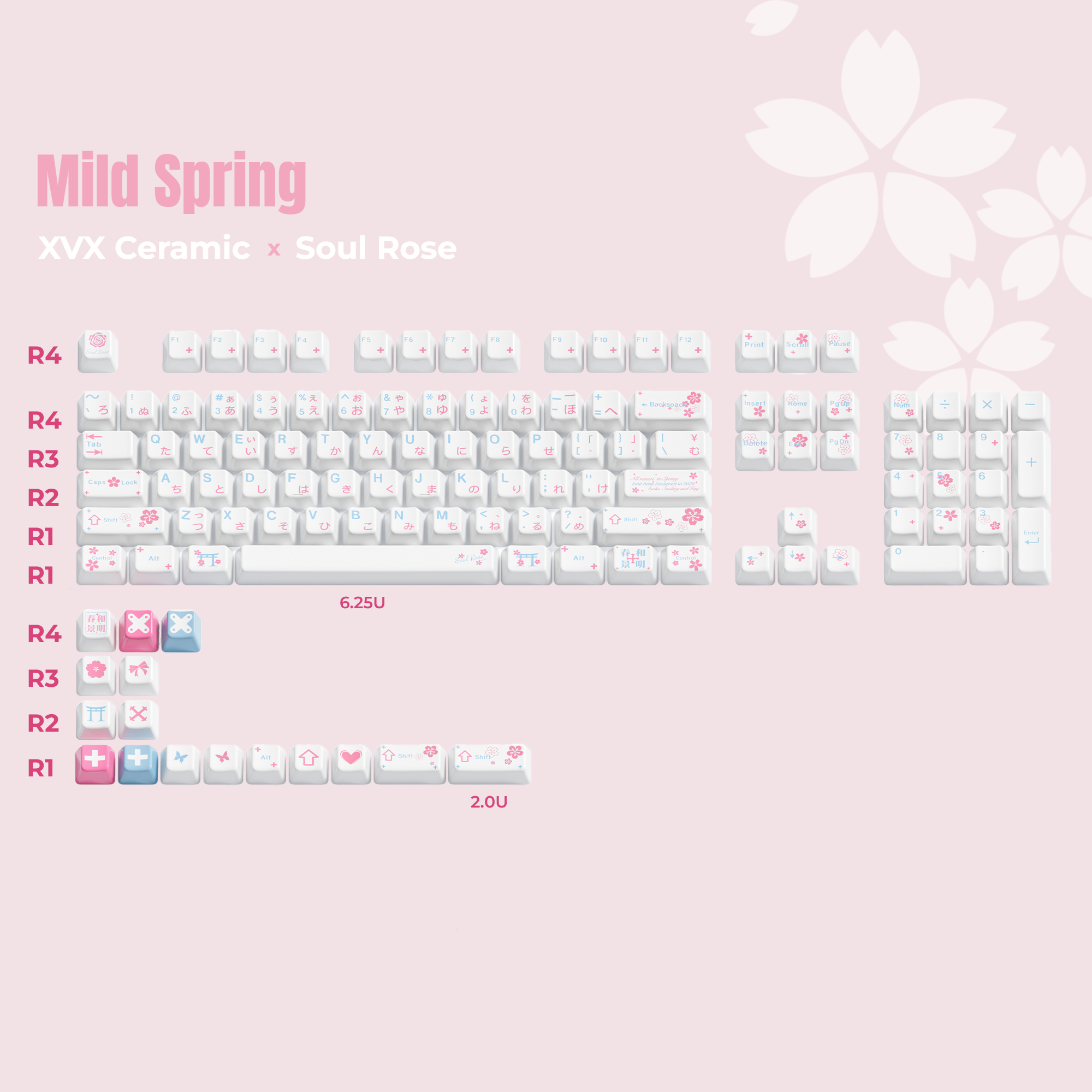 XVX Mild Spring Ceramic Cherry Profile 120-Key Full Keycap Set XVX Keyboard