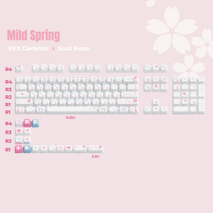 XVX Mild Spring Ceramic Cherry Profile 120-Key Full Keycap Set