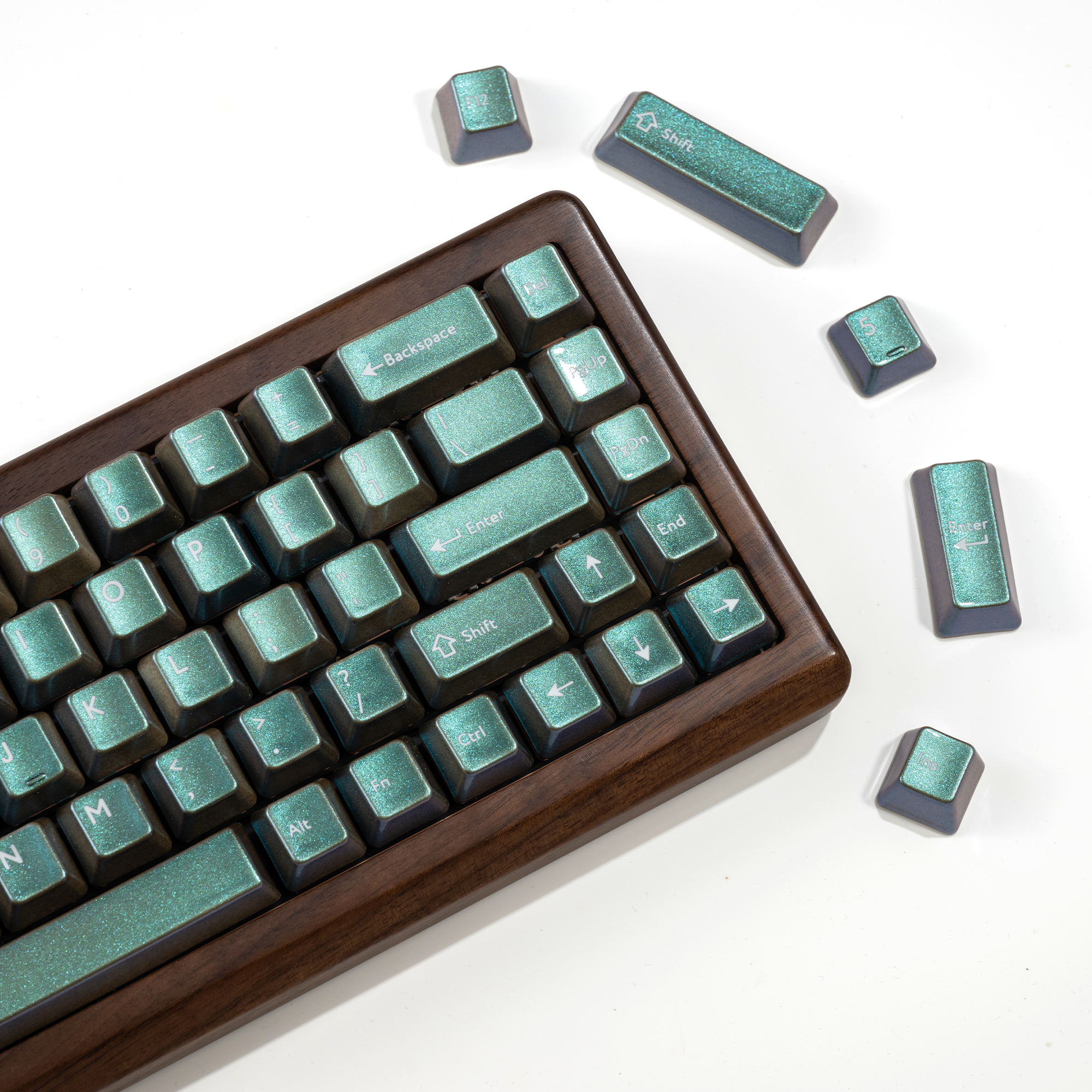 Multichrome Glitter Ceramic 120-Key Full Keycap Set | XVX Keyboard