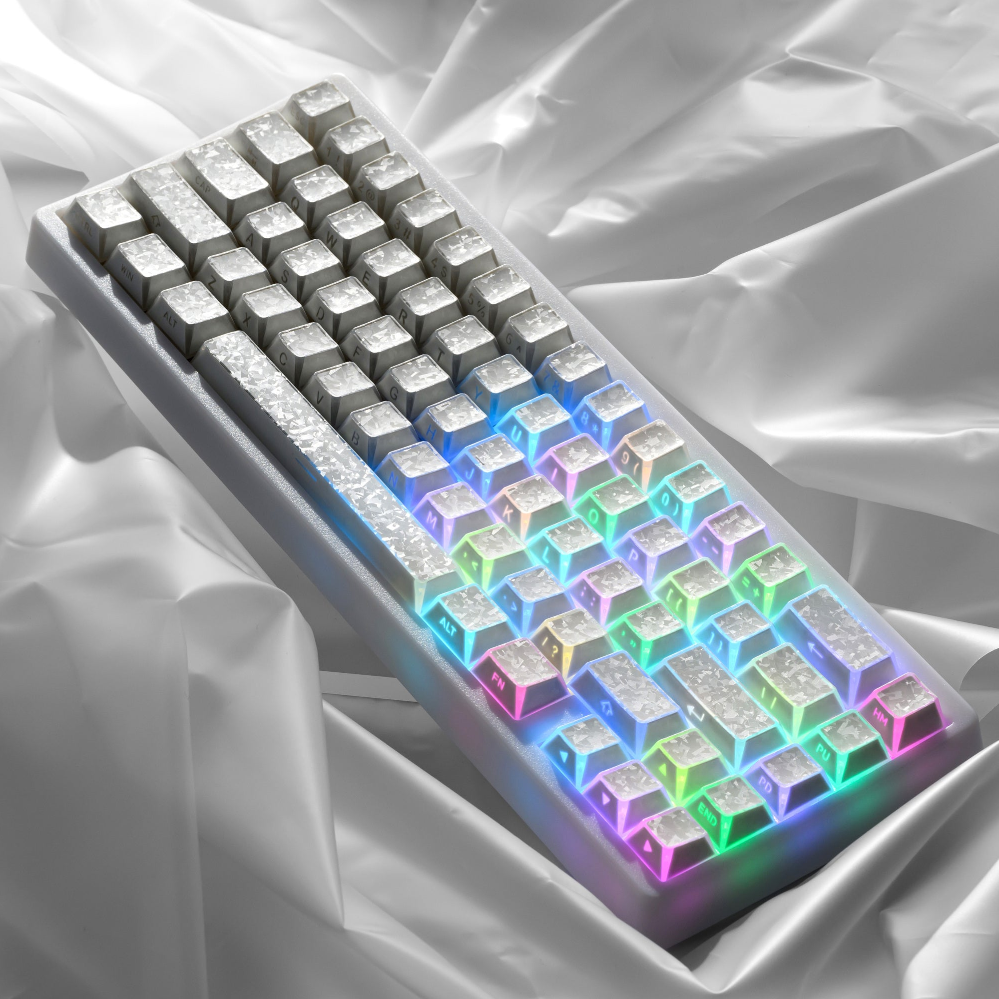 XVX PRISM Forged Carbon RGB Backlight Shine-Through Cherry Profile 136-Key Keycap Set Product Photo