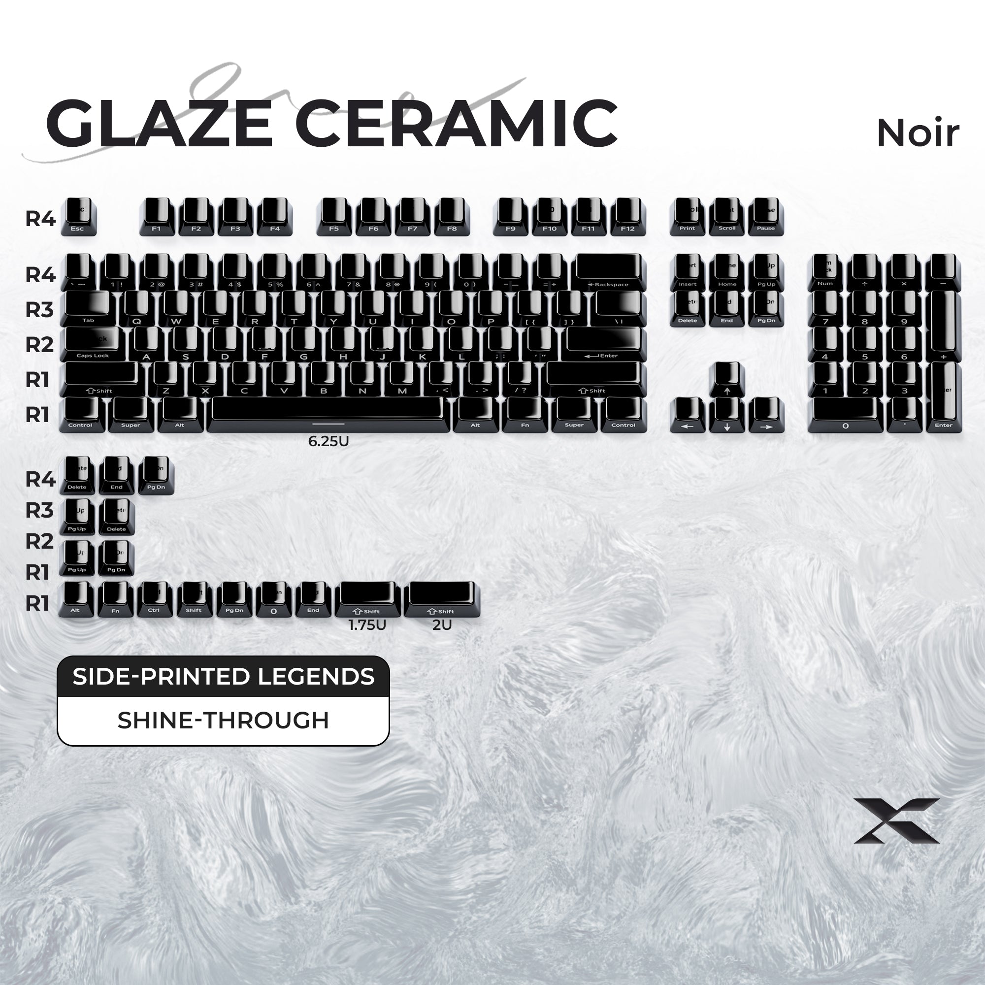 XVX Glaze Ceramic Full Set Cherry Profile 120-Key Keycap Set XVX Keyboard