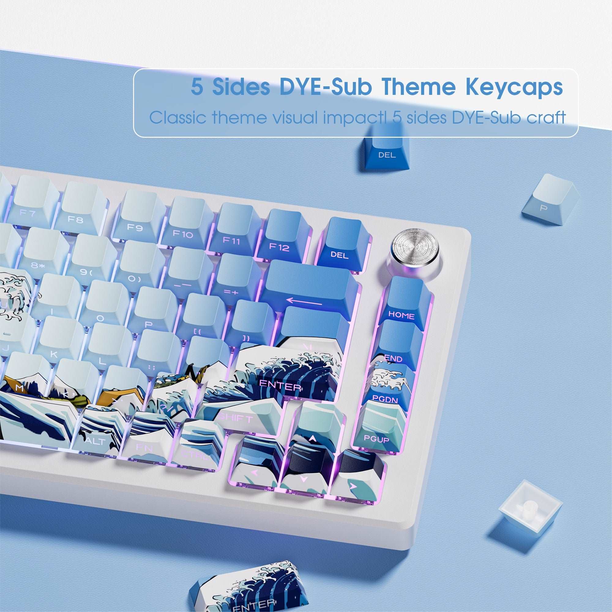XVX Wave of Kanagawa Cherry Profile Side Print Dye-sub PBT Keycap