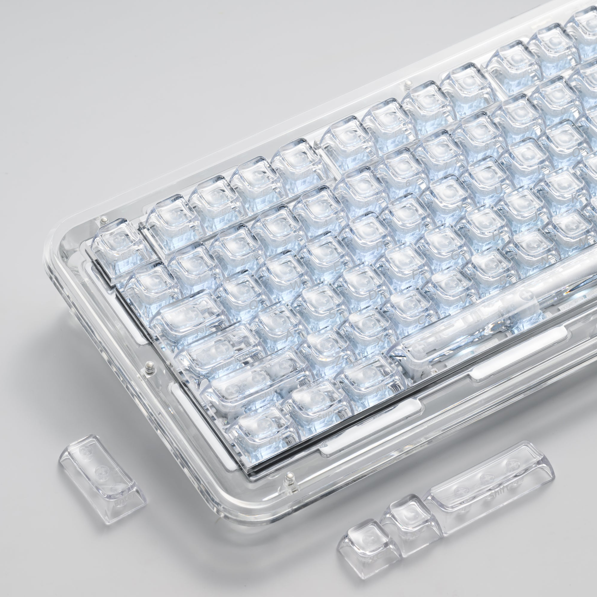 XVX Arctic Transparent Keycap ライティング比較