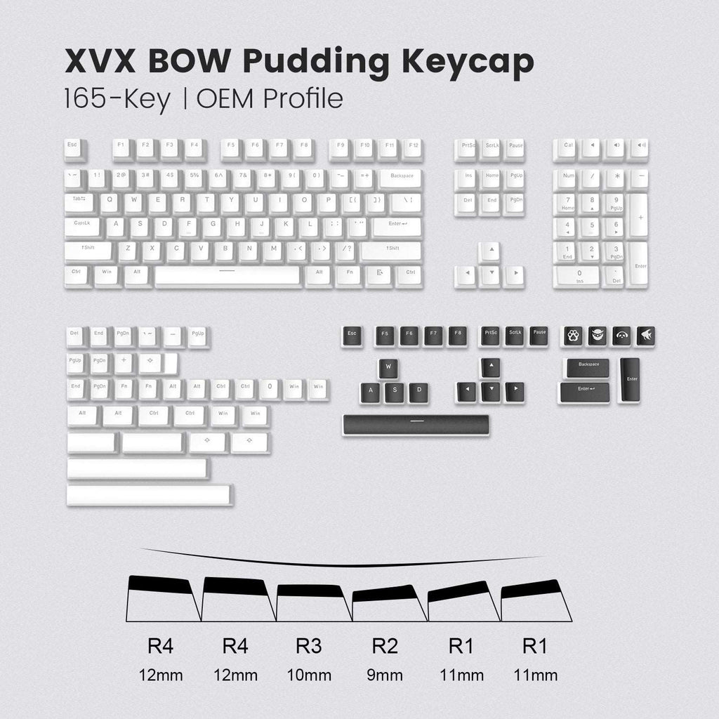XVX Pudding V2 OEM Profile 165-Key PBT Keycap (10 Colors) - xvxchannel