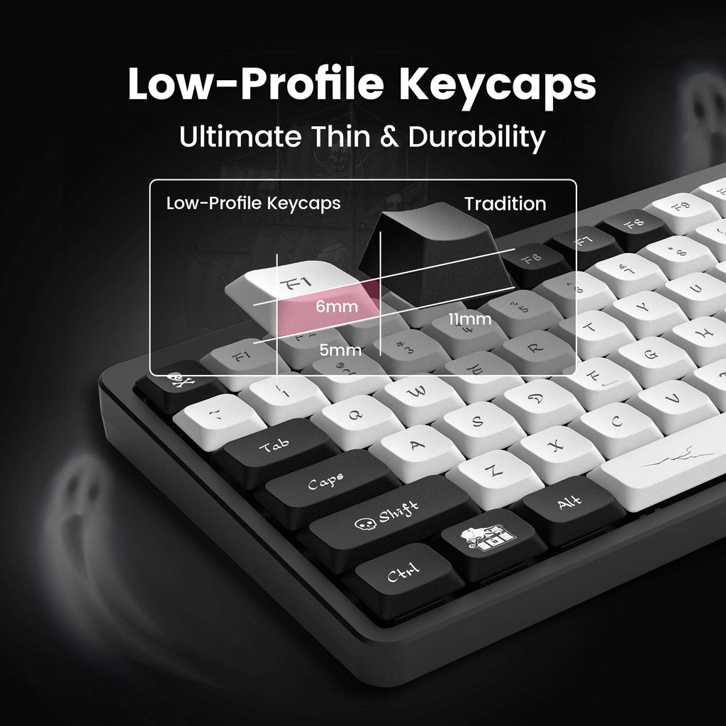 XVX Ghost Low Profile PBT Dye-Sub Keycap (122-Key) - xvxchannel